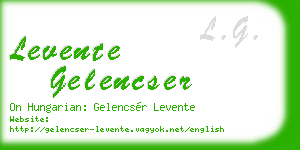 levente gelencser business card